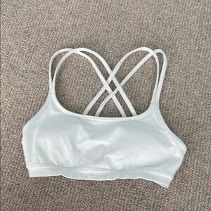 Athleta Light Gray Strappy Sports Bra